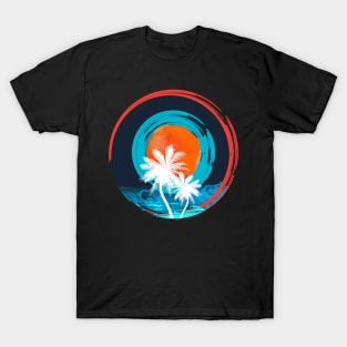 Colorful Beach Sunset Summer Design T-Shirt